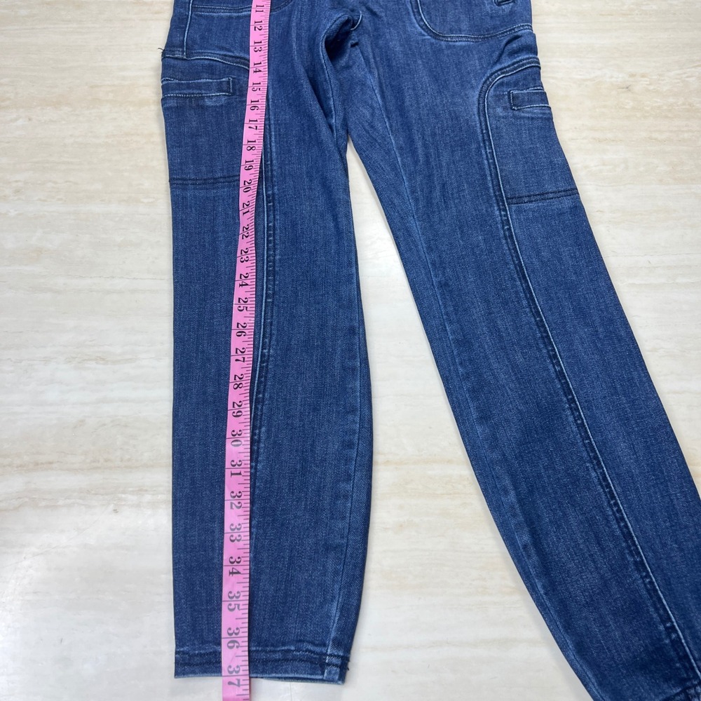 Pilcro Anthropologie High Rise Denim Legging Cargo Jeans Dark Wash Small A36 - Picture 13 of 14